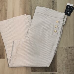 Counterparts Beige Striped Ankle Pants